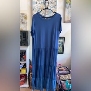 Jack + Avery maxi jerseys dress 1X two toned blue
